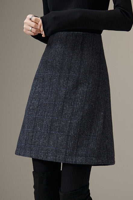 Casual Plaid A-Line Midi Skirt - liwisi