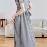 Fashionable Versatile Black and White Plaid Dress - liwisi