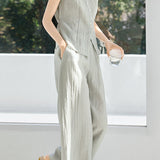 Round neck sleeveless top and long pants set