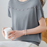 Elegant Flutter Sleeve Crew Neck Short Sleeve T-Shirt
