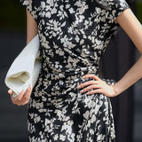 Temperament Commuter Crew Neck Twisted Print Dress
