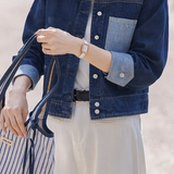 Casual Lapel Color Block Spliced Jacket