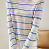 Round Neck Striped Knit Sweater
