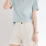Casual Versatile V-Neck Short Sleeve T-Shirt