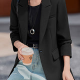 Elegant Commuter Lapel Back Slit Blazer
