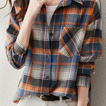 Early Autumn Stylish Casual Checkered Sleeve Shirt - liwisi