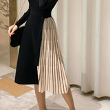 Elegant Paneled Sweater Dress