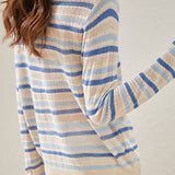 Round Neck Striped Knit Sweater