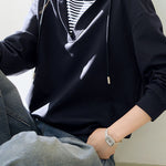 Casual Office Versatile Fake Two-Piece Sweatshirt - liwisi