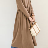 Round Neck Simple Long Maxi Flare Dress - 5 Colors Available