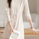Pearl Beaded Decor Knit Dress - 2 Colors Available