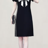 Exquisite Temperament Peter Pan Collar Bow Tie Dress