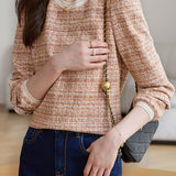 Elegant Yarn-Dyed Long-Sleeve T-Shirt