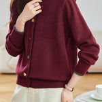 Minimalist Stylish Color-Block Knit Cardigan - liwisi