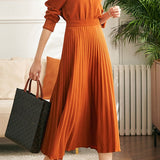 Office Work Polo-Collar Dress