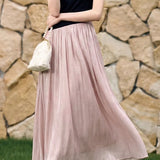 Elegant Round Neck Color Block Spliced Knit Dress