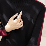Early Autumn Color-Block Long-Sleeve Knit Top - liwisi