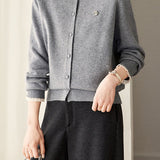 Exquisite Commuter Ruffled Lace Long Sleeve Knit Cardigan