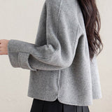 Casual Vintage Horn Button Strap Jacket
