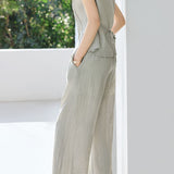 Round neck sleeveless top and long pants set