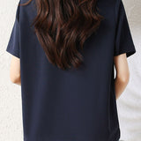 Casual Commuter Polo Collar Embroidered T-shirt