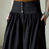 High-Waist Maxi Gathered Skants - 2 Colors Included