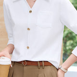 Elegant Commuter Lapel Half-Placket Knit T-Shirt