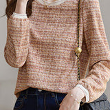 Elegant Yarn-Dyed Long-Sleeve T-Shirt