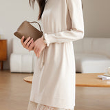 Pearl Beaded Decor Knit Dress - 2 Colors Available