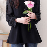 Exquisite Commuter V‑Neck Long‑Sleeve Blouse With Ruffle Trim