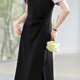 Fresh Commuter Fake Two-Piece Spliced Dress