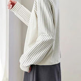Casual Vacation Spliced Stripe Raglan Long Sleeve Sweatshirt