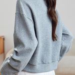 Casual Double-Layer Polo Collar Pleated Loose Long-Sleeve Hoodie - liwisi