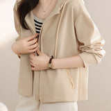 Hooded Zip-Up Drop Shoulder Jacket