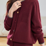 Minimalist Stylish Color-Block Knit Cardigan - liwisi