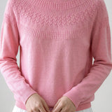 Casual Vintage Circular Woven Texture Knit Top
