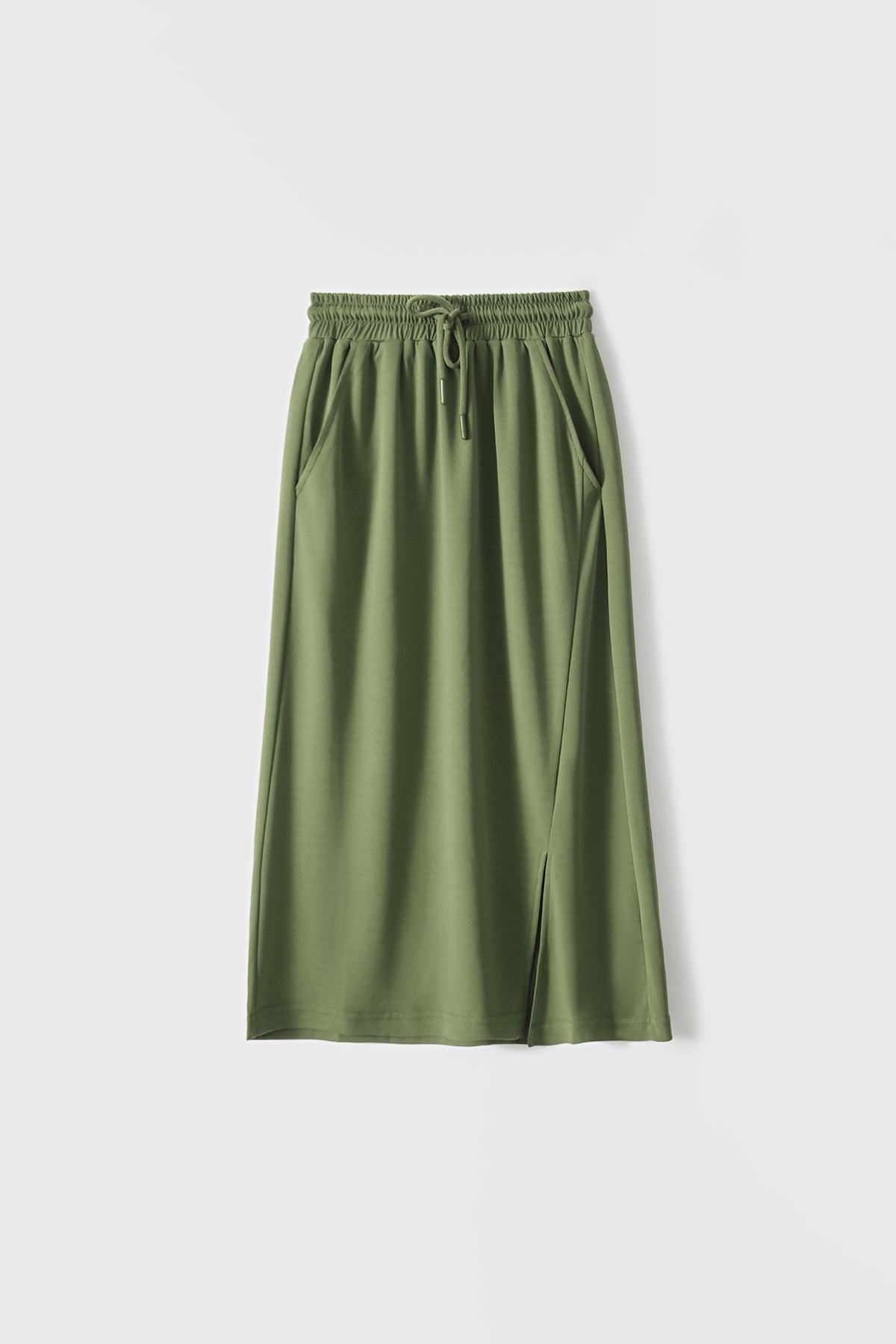 三点セット　フード付Vネックシンプルベスト＋ラウンドネックベーシックTシャツ＋フロントスリットシンプルスカート　3色入 - liwisi
