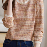 Elegant Yarn-Dyed Long-Sleeve T-Shirt