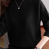 Bottle Neck Casual Jacquard Knit - 4 Colors Available