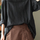 Pintuck Cape Shoulder Jacquard Blouse - 2 Colors Available
