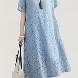 Versatile Loose-Fit Lace Dress - liwisi