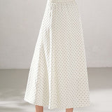 Gentle Elegant High Waist Polka Dot A-line Midi Skirt