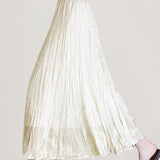 Elegant Mesh Lace Embroidery A-line Midi Skirt