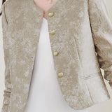 Exquisite Commuter Crew‑Neck Long‑Sleeve Coat With Subtle Jacquard