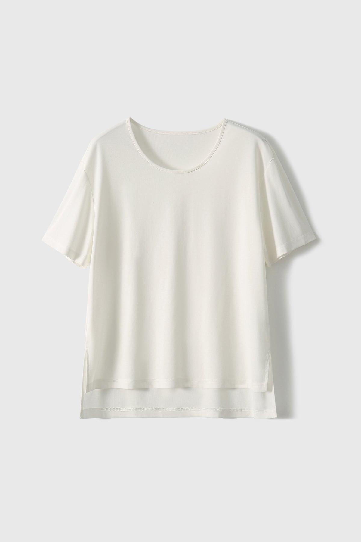 三点セット　フード付Vネックシンプルベスト＋ラウンドネックベーシックTシャツ＋フロントスリットシンプルスカート　3色入 - liwisi