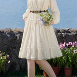 Casual Retro Embroidery Tassel Dress