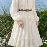 Casual Retro Embroidery Tassel Dress