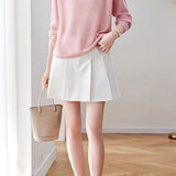Casual Hollow‑Out Spliced Ribbed Knit Sweater