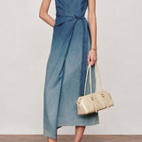 Casual Gradient Irregular Ruched Tie Waist Dress