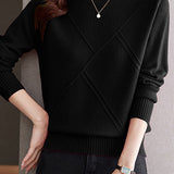 Bottle Neck Casual Jacquard Knit - 4 Colors Available
